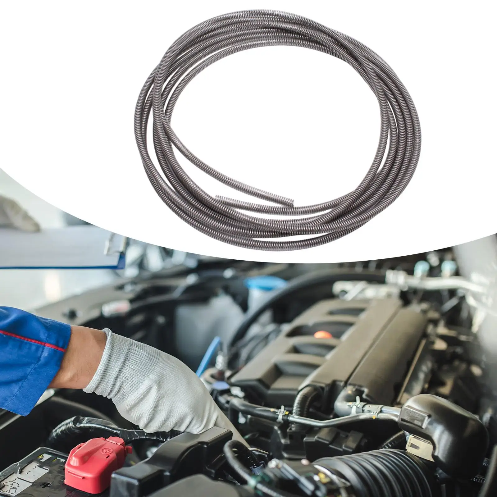 

Wear Resistant Brake Line Protector Stainless Steel Wire Guard Flexible Tube Safety Shield for 3/8 OD Auto Brake Pipe Fitting