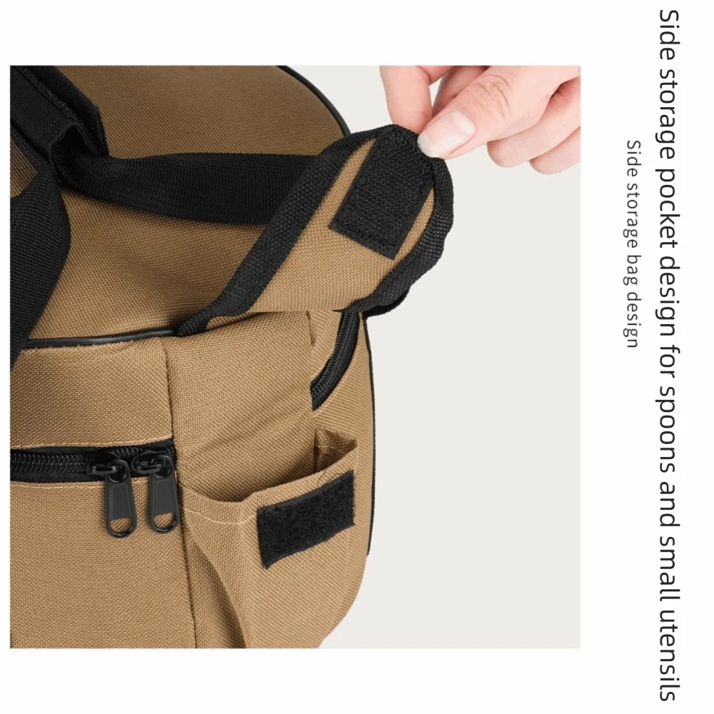 Oxford Cloth Outdoor Cookware Storage Bag Waterproof With Zippered Closure Camping Cooker Organizer Portable Large Capacity