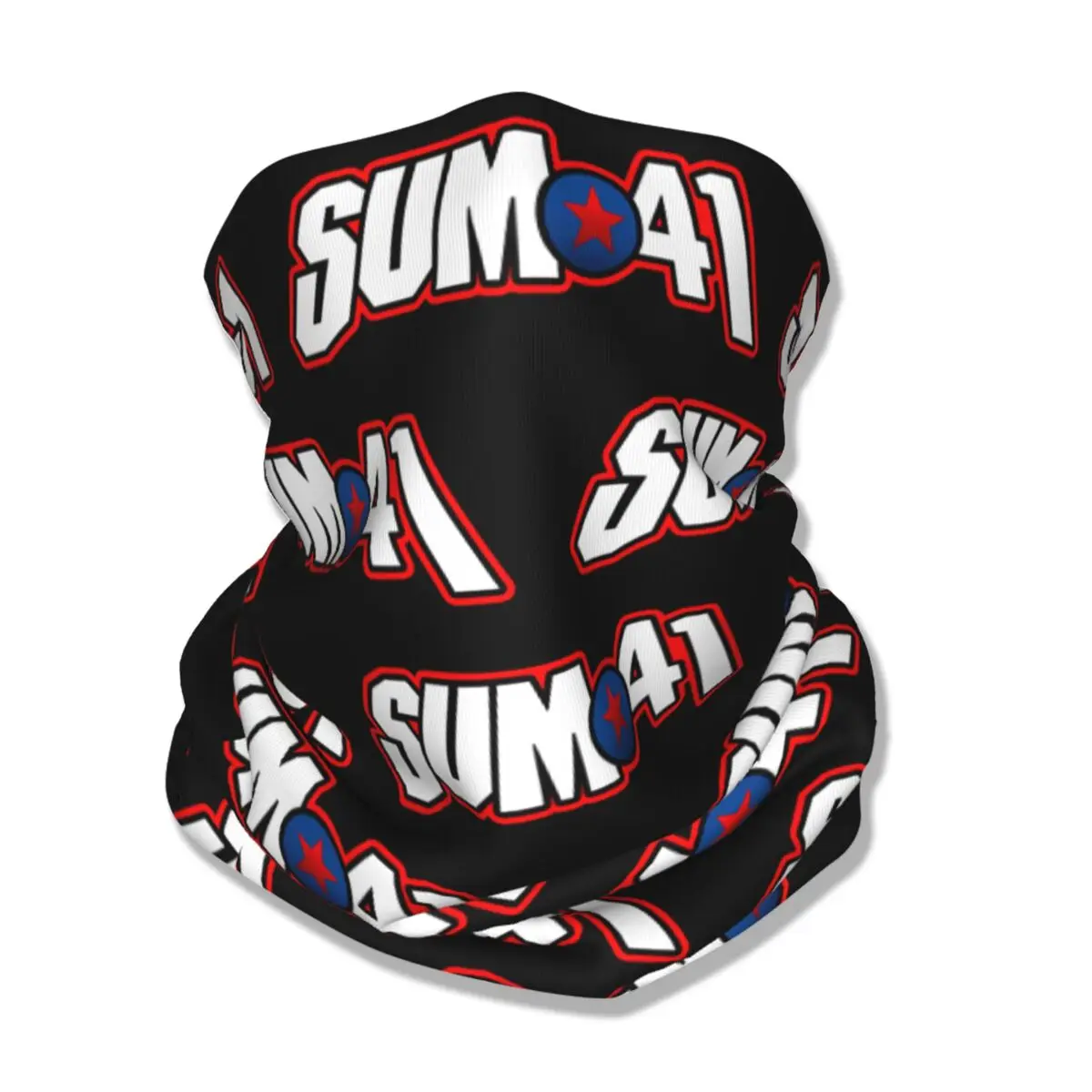 Sum 41 band Bandana SUM41พิมพ์ลายผ้าคลุมหน้าและคอ Punk balaclavas ผ้าพันคออบอุ่นขี่จักรยานวิ่งสำหรับผู้ชายผู้หญิงผู้ใหญ่ซักได้