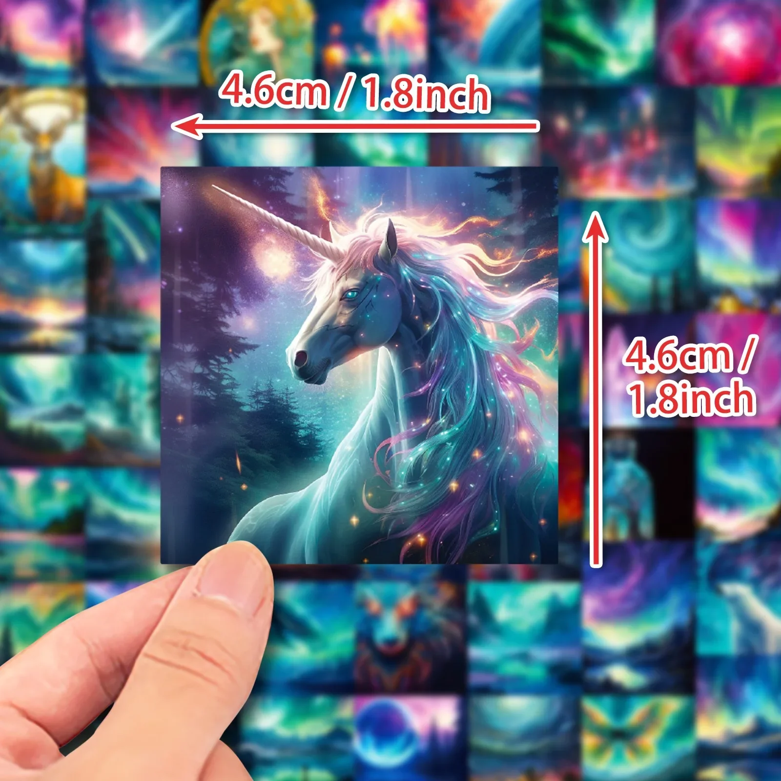 10/50Pcs Dreamy Colorful Northern Lights Graffiti Stickers DIY Stationery Scrapbook Travel Luggage Skateboard Decoration Sticker