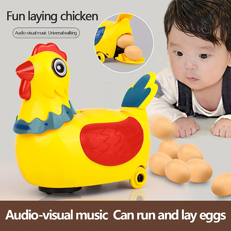 Neuheit Huhn Eier legen Spielzeug Musik Tier das magische Huhn mit 3 Eiern realistischen Klang singen Eier legen Puzzle Spielzeug