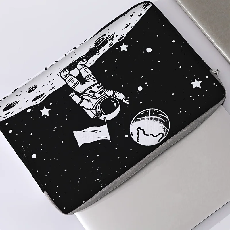 Einteiliges Set, zwei Stile, Laptoptasche und Aktentasche mit Astronautenmuster, geeignet für 14-Zoll-Laptops – Detail 4