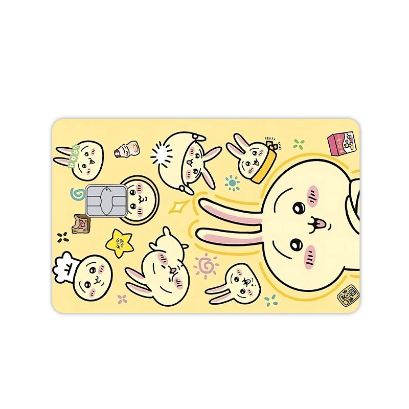 อะนิเมะ Usagi บัตรเครดิตเดบิต DIY สติกเกอร์ Kawaii Star เลเซอร์ DIY กันน้ําขนาดเล็กไม่มีชิปป้องกันฟิล์มสติกเกอร์ของเล่น