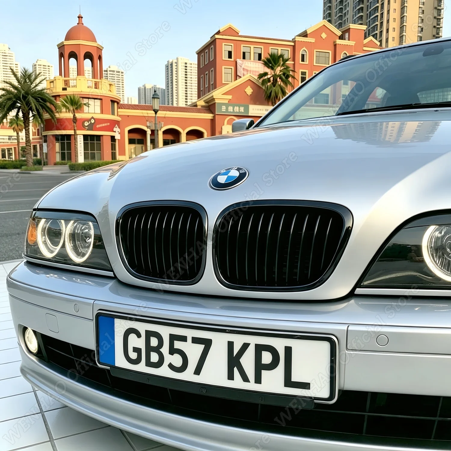 

High Quality Gloss Black Car Front Kidney Grilles Dual Slat Grilles For BMW E39 525 528 530 535 M5 99-03 Tuning Racing Grills