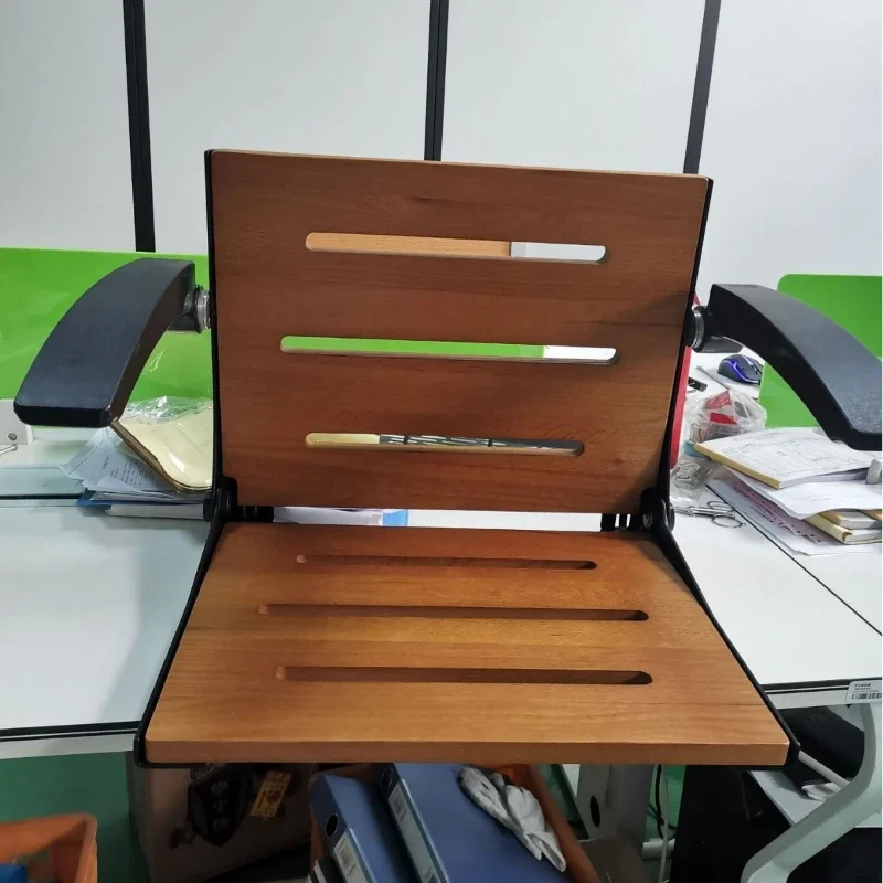 

Bathroom folding stool toilet wall-mounted oak armrest folding chair non-slip shower chair storage solid wood space saving