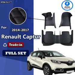 Custom Automotive Car Floor Mats For Renault Captur 2014 2015 2016 2017 Auto Luxury Leather Men Women Car Mats Full Coverage