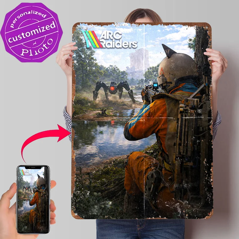 ARC Raiders Standoff Game Cover Art Tinplate Poster Customized Wall Art Retro Vintage Metal Signs for Fans Decoration Room House