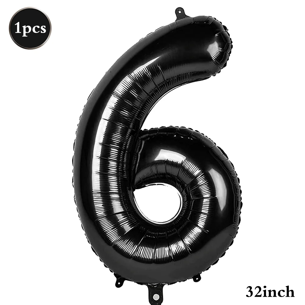 32Inch Multicolor Number 6 Balloon Large Number Balloons 0-9 Boys Girls Birthday Decoration Women Men Party Anniversary Supplies