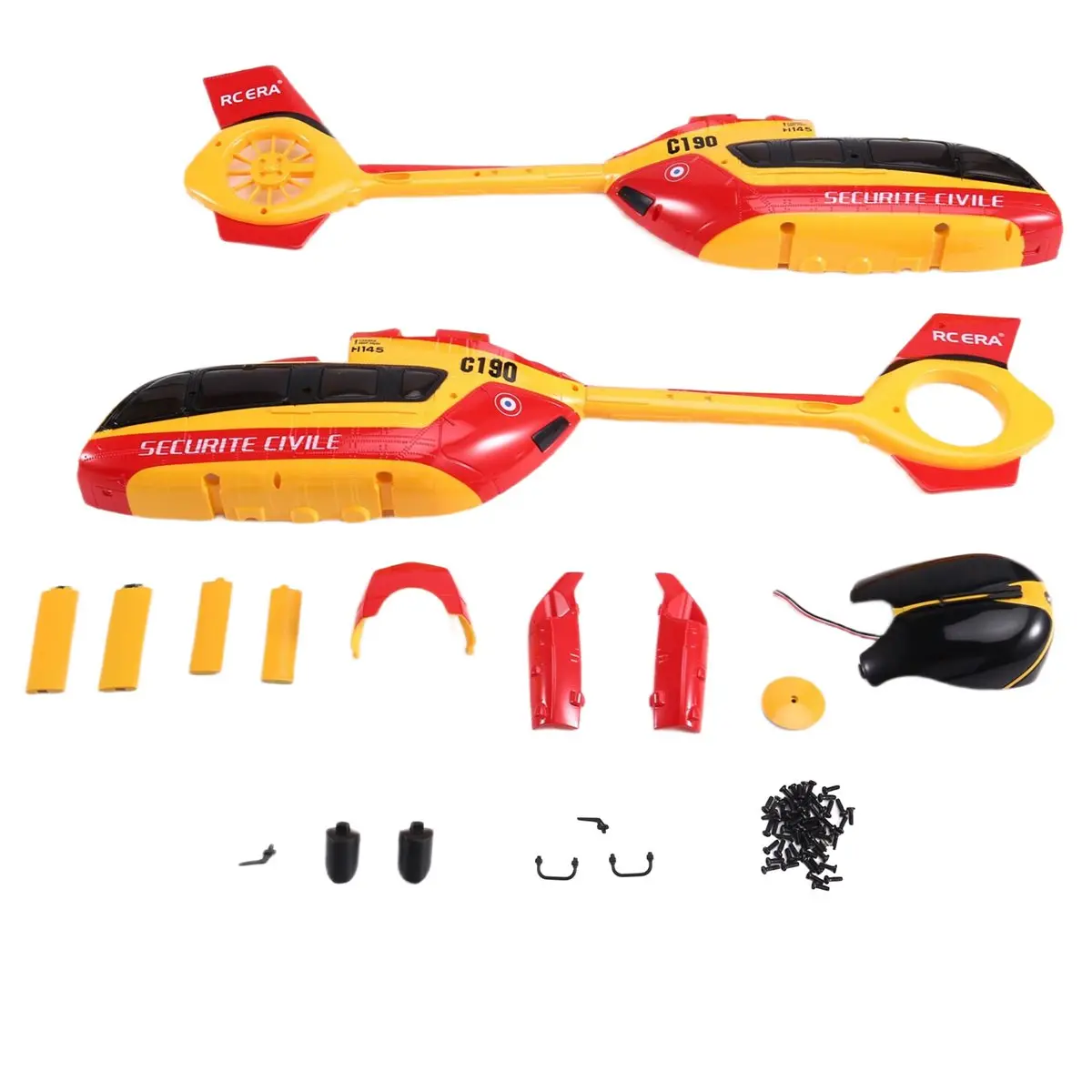 useful RC Toy Helicopter Upgrade C190 Casing Assembly Kit for RC C190 RC Toy Helicopter Parts Yellow