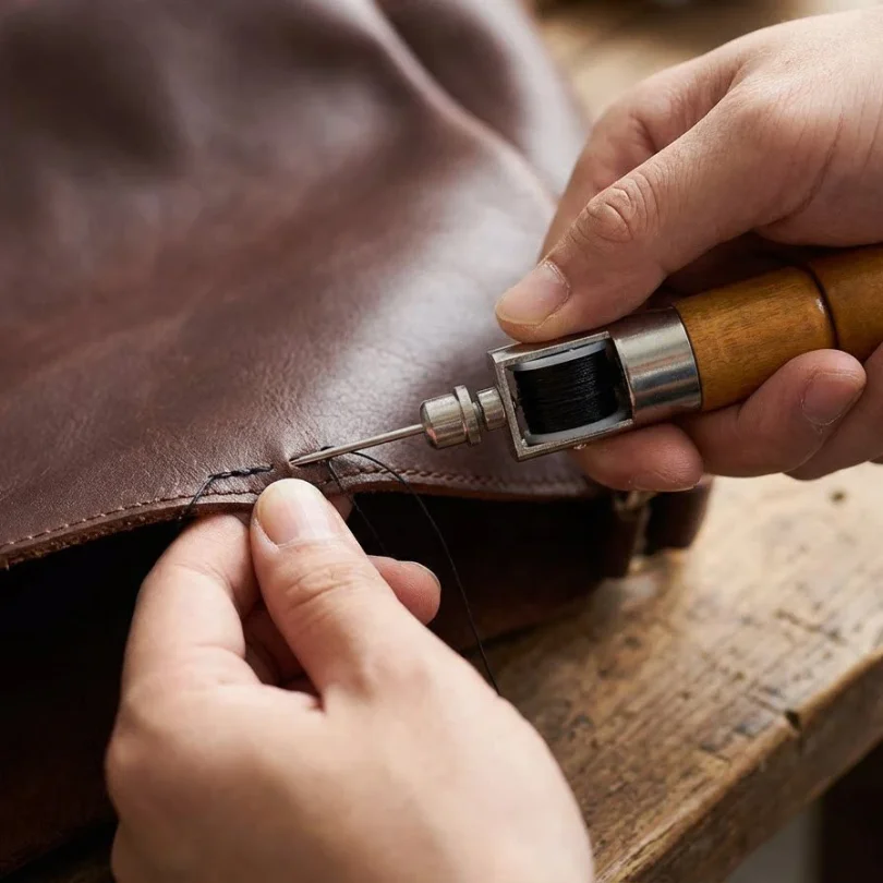 Diy Repair Sewing Kit Easy To Operate Leather Craft Tool Hand Stitcher Kit Sturdy Lock Stitching Tool For Home Sewing Canvas Bag