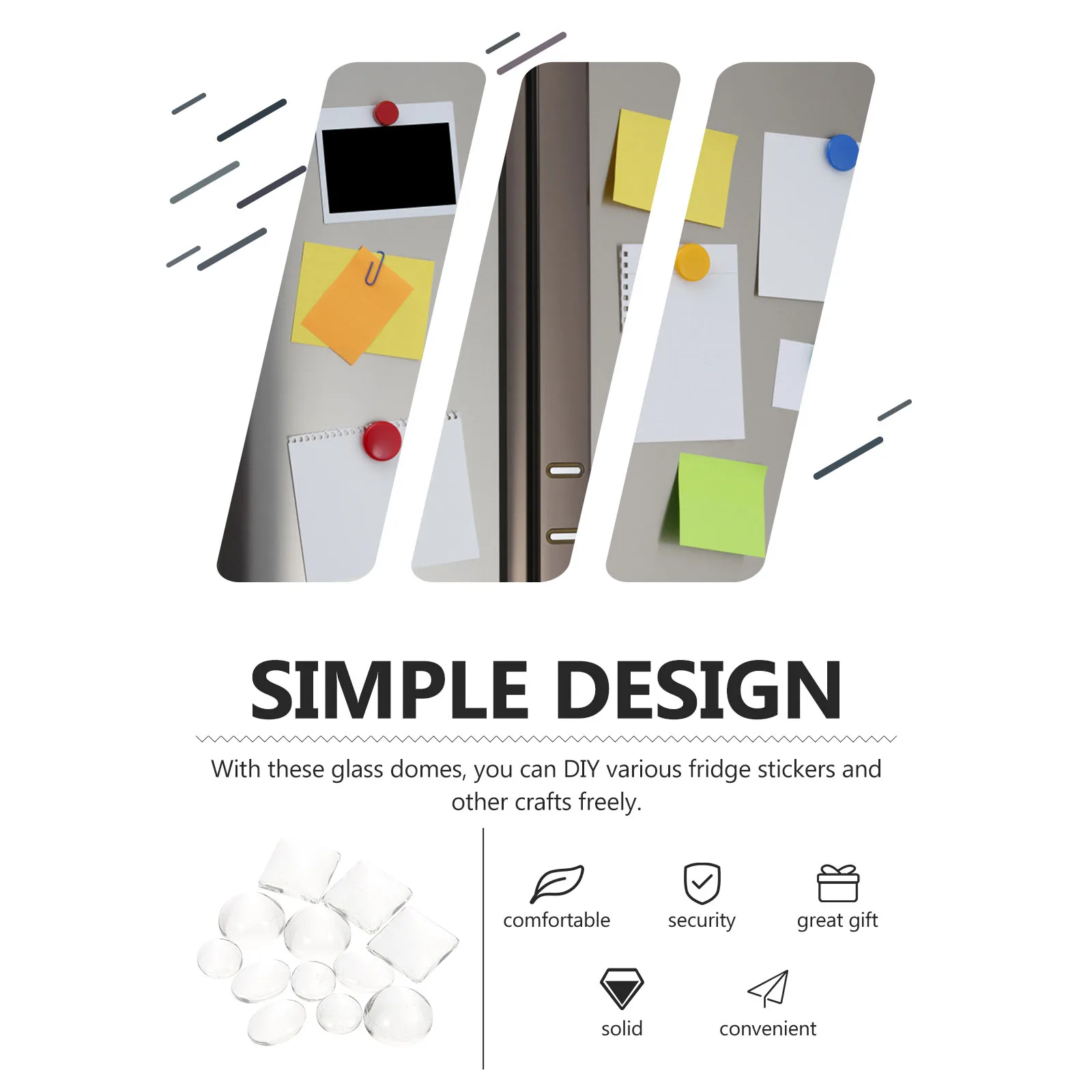 

200pcs Crystal Cabochon Transparent Glass Dome For Diy Fridge Magnet Craft Making Clear Flat Back Dome Multi-Use Craft