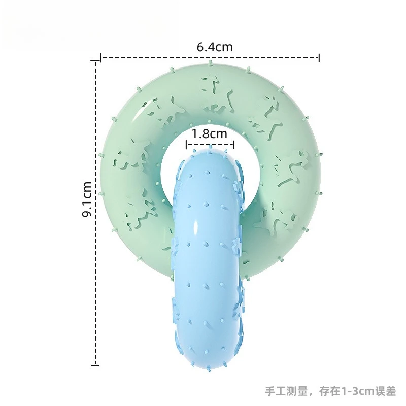 

Dog Chew Toy Double Ring TPR Rubber Puppy Teething Ring Durable Bite Resistant Dental Care Interactive Tug of War Training Set