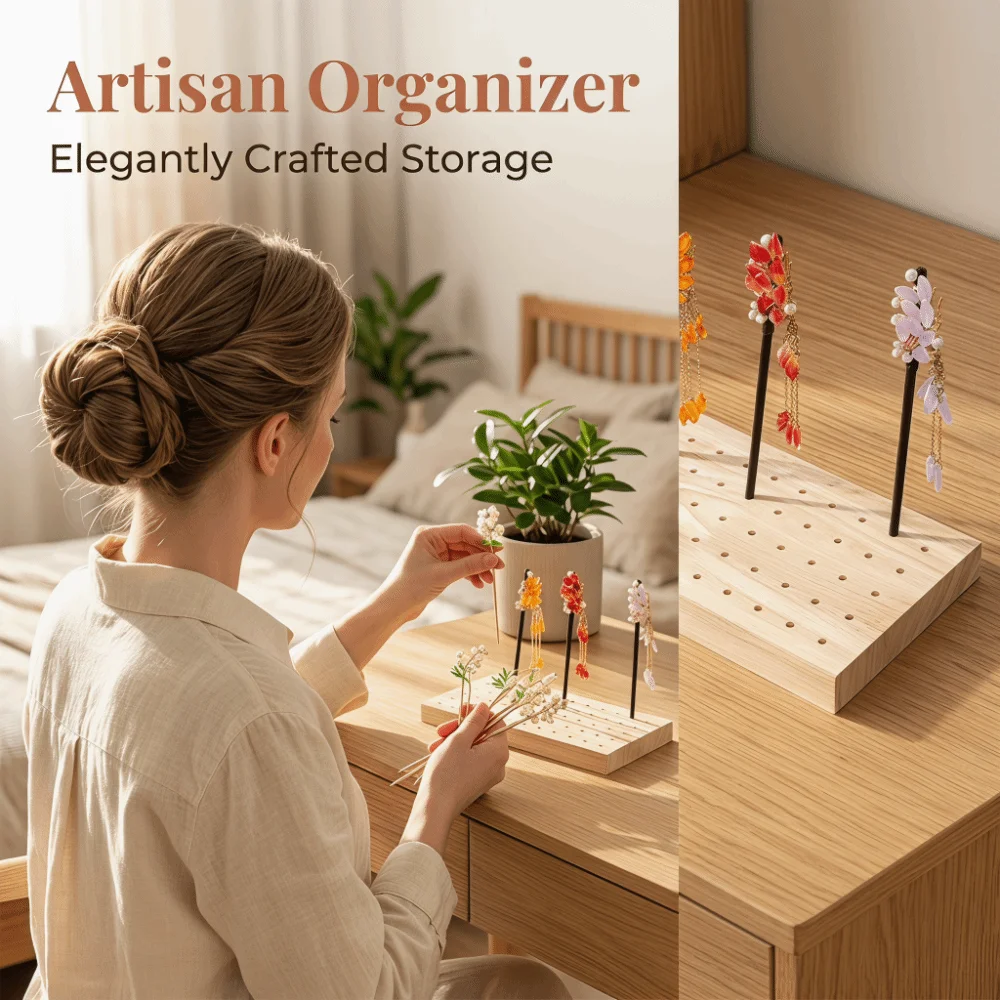 54/65 Slots Hairpin Wooden Insert Board 5mm Jewelry Stand Ultra-light Drying Stand Organizer Space-Saving DIY Storage Board