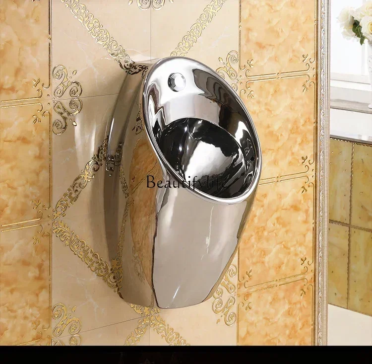 03.Automatic sensor urinal silver  hanging floor type adult urinal men's color ceramic urinal6239