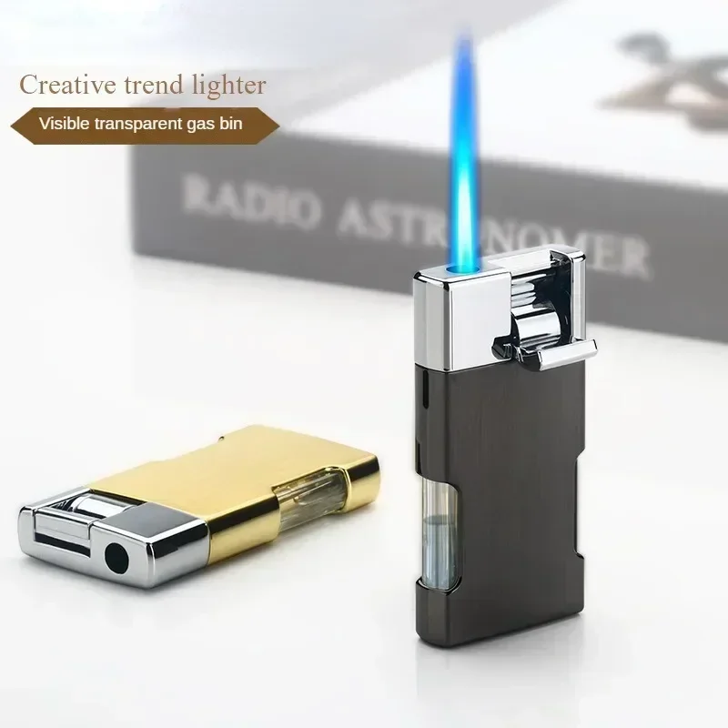 

Windproof Flame Smoking Accessories Metal Rocker Cigarette Lighter Butane Gas Lighters Torch Lighter Cool Gift Men‘s Smoke Cigar