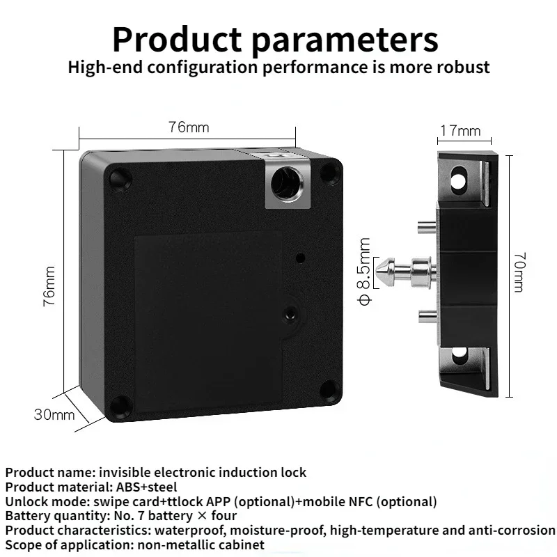 Imagem -06 - Ttlock Gaveta Fechadura da Porta Inteligente Fechadura Eletrônica Cartão ic Ttlock App Nfc Desbloquear Keyless Armário Armário Móveis Fechadura da Porta de Madeira