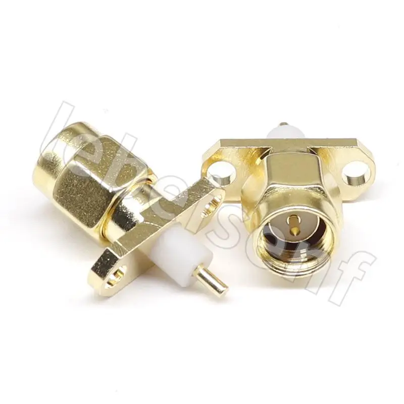 RF connector SMA-JF two-hole rhombus fixed flange male seat SMA male header inner screw inner pin