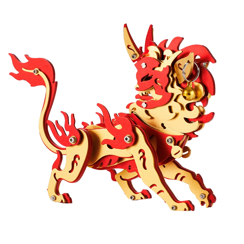 MOKR Nian Shou ثلاثية الأبعاد بازل قطع معدنية لعبة أطفال لتقوم بها بنفسك تجميع نموذج عيد الميلاد والعام الجديد هدية التعليم والتدريب