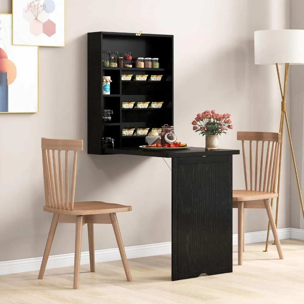 

Wall Mounted Desk, Fold Out Convertible Floating Desk, Multi-Function Murphy Desk for Home Office, Space Saving Compute