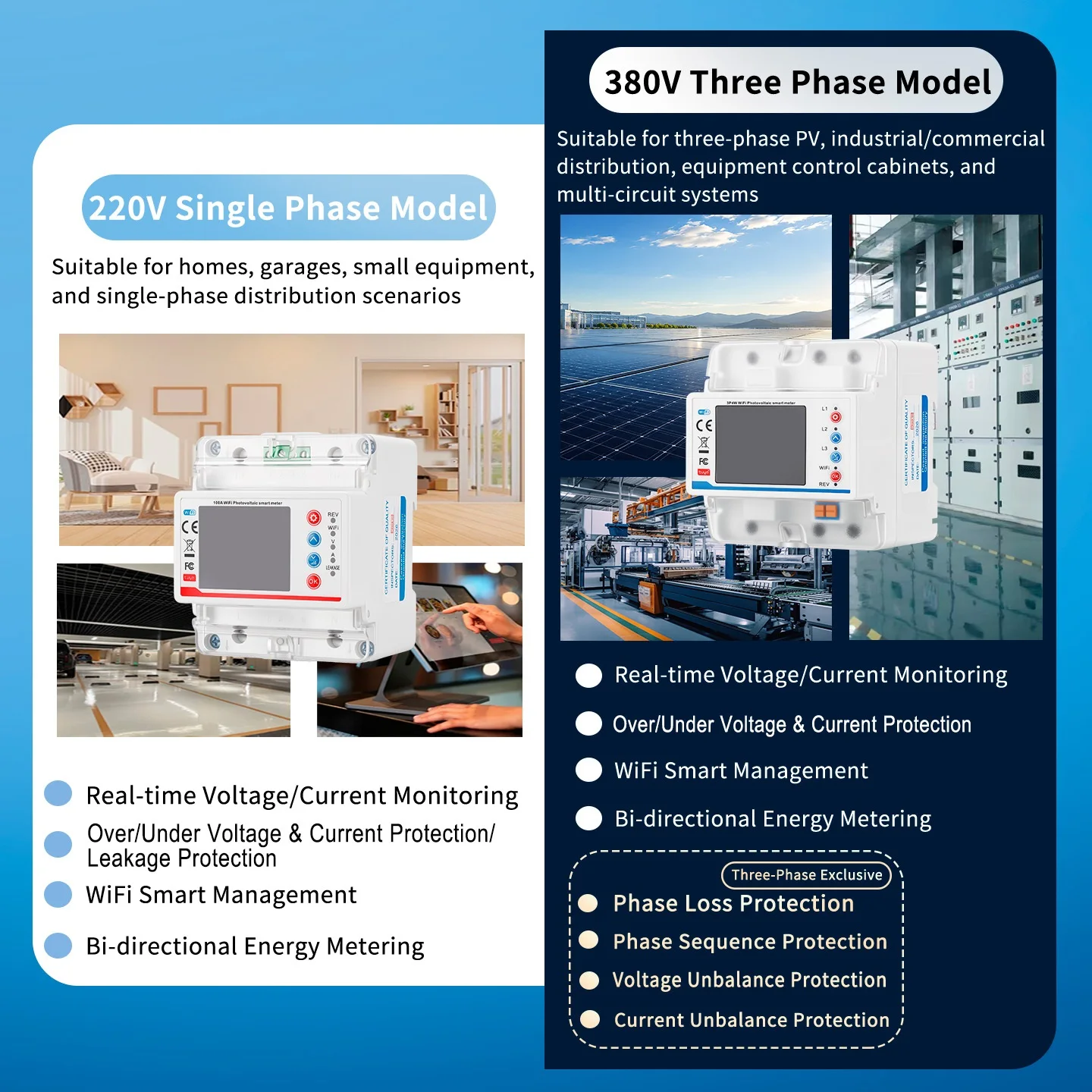 Pengukur Energi kWh Dua Arah u - Energy Meter Din Rail Wifi ulasan dan harga
