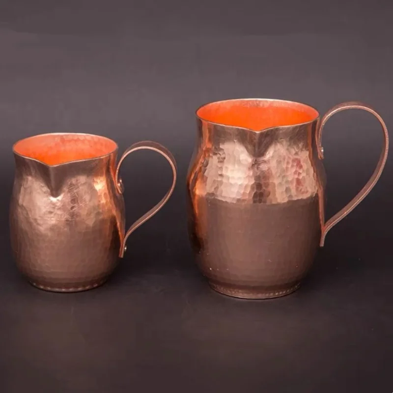 

Винтажная кофейная кружка из чистой меди, ручная работа с молотком и текстурой, ручка-мула, большая вместительная чашка для молока, стакан для чая, посуда