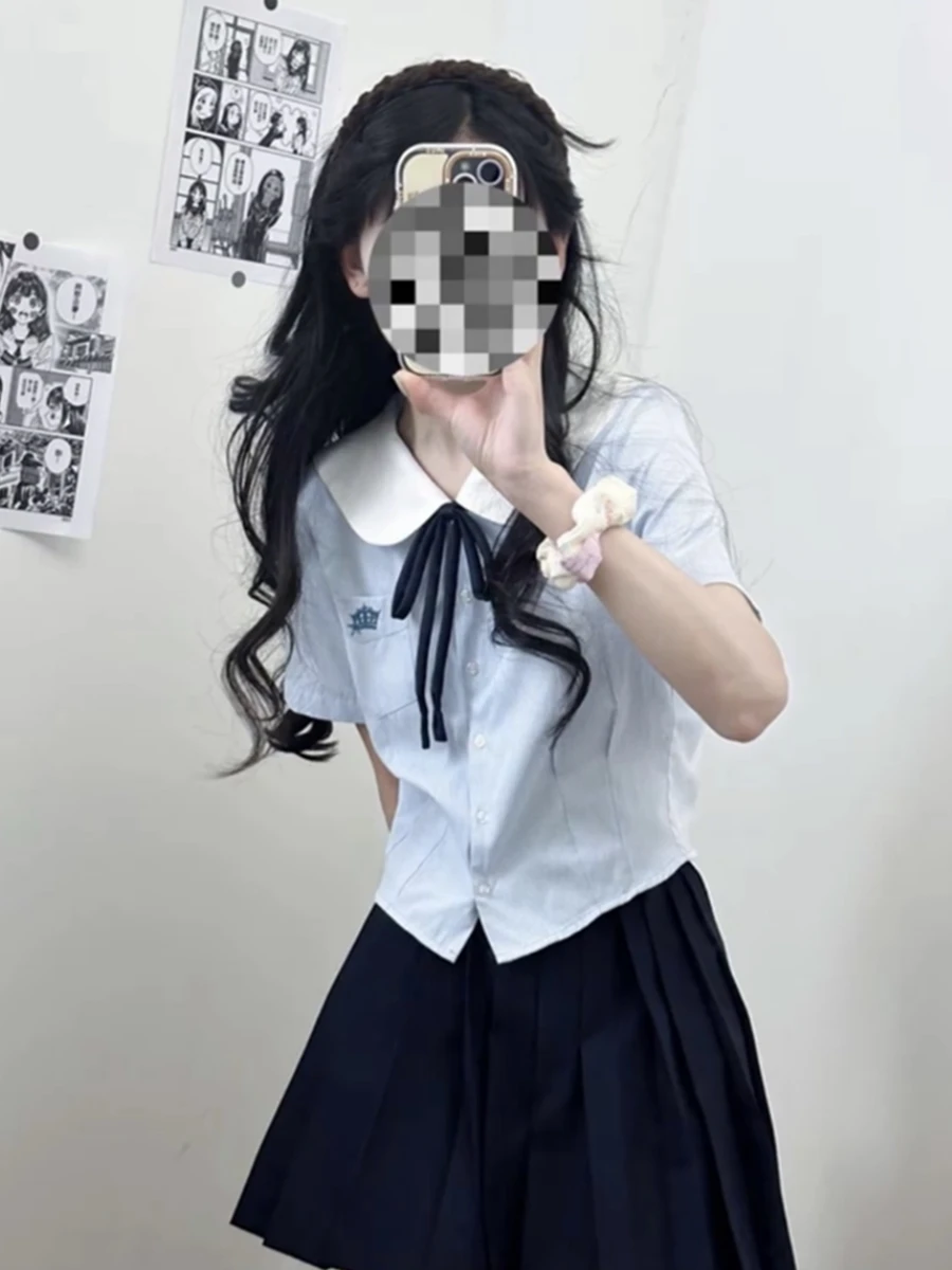 

Японский школьный orm ort JK orm irt Sweet Girl Doll Воротник на талии Утягивающий Fre Sle Женский студенческий Summ...