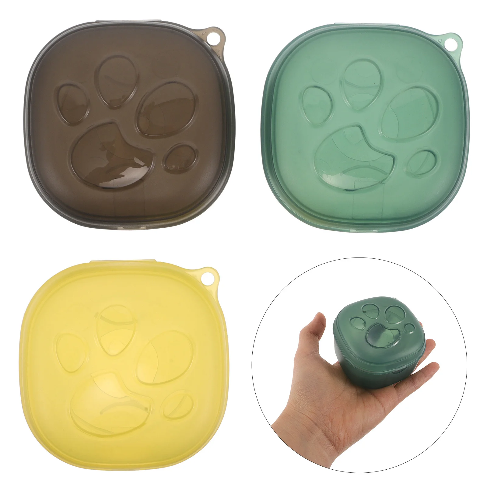 

3Pcs Pacifier Storage Organizer Cute Cat Paw Shape Hygienic Portable Container for Diaper Bag Transparent Baby Soother Holder