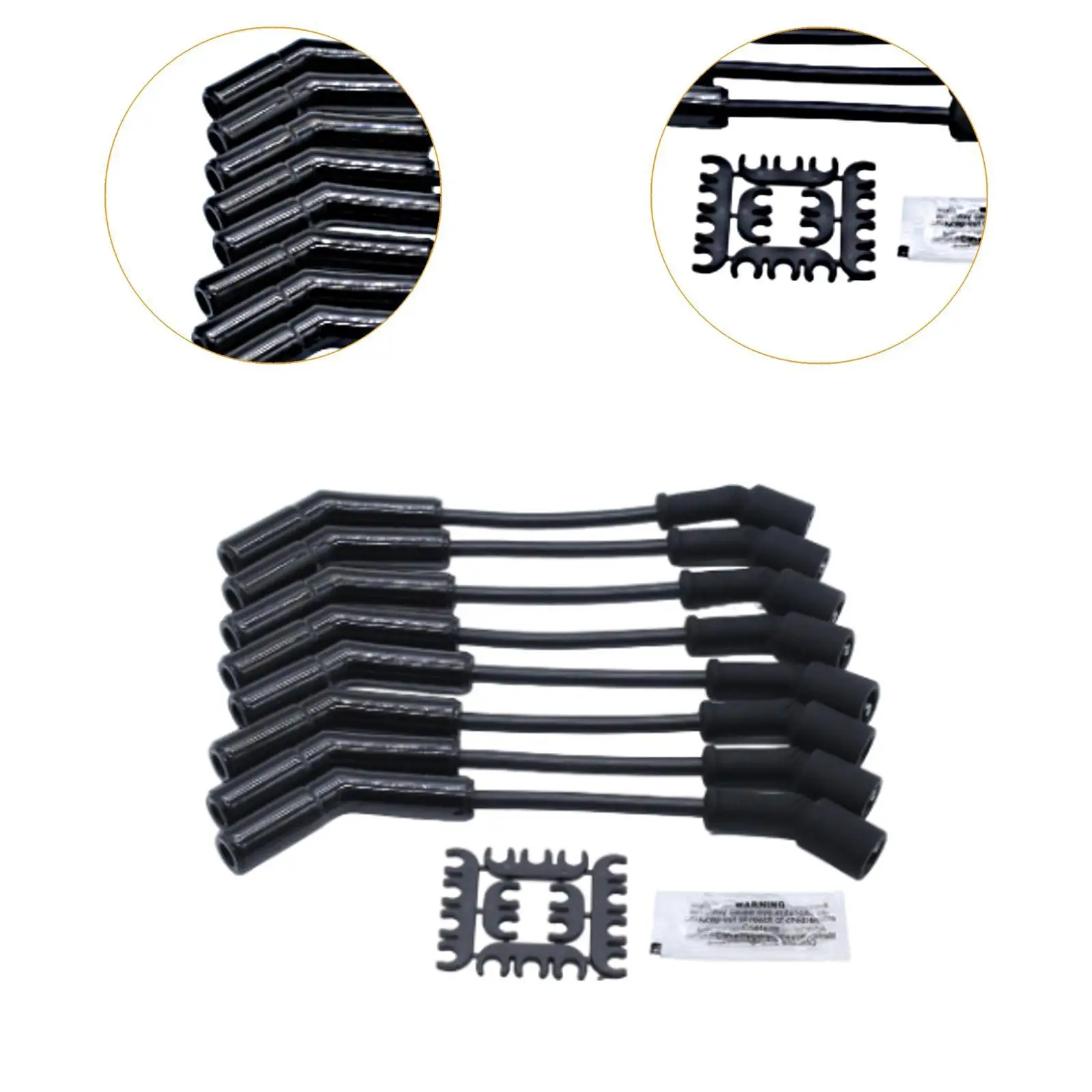 

Durable Metal Spark Plug Wire Kit High Heat Ceramic Boot Ignition Wire Set Replacement Accessory for Automobile Engines