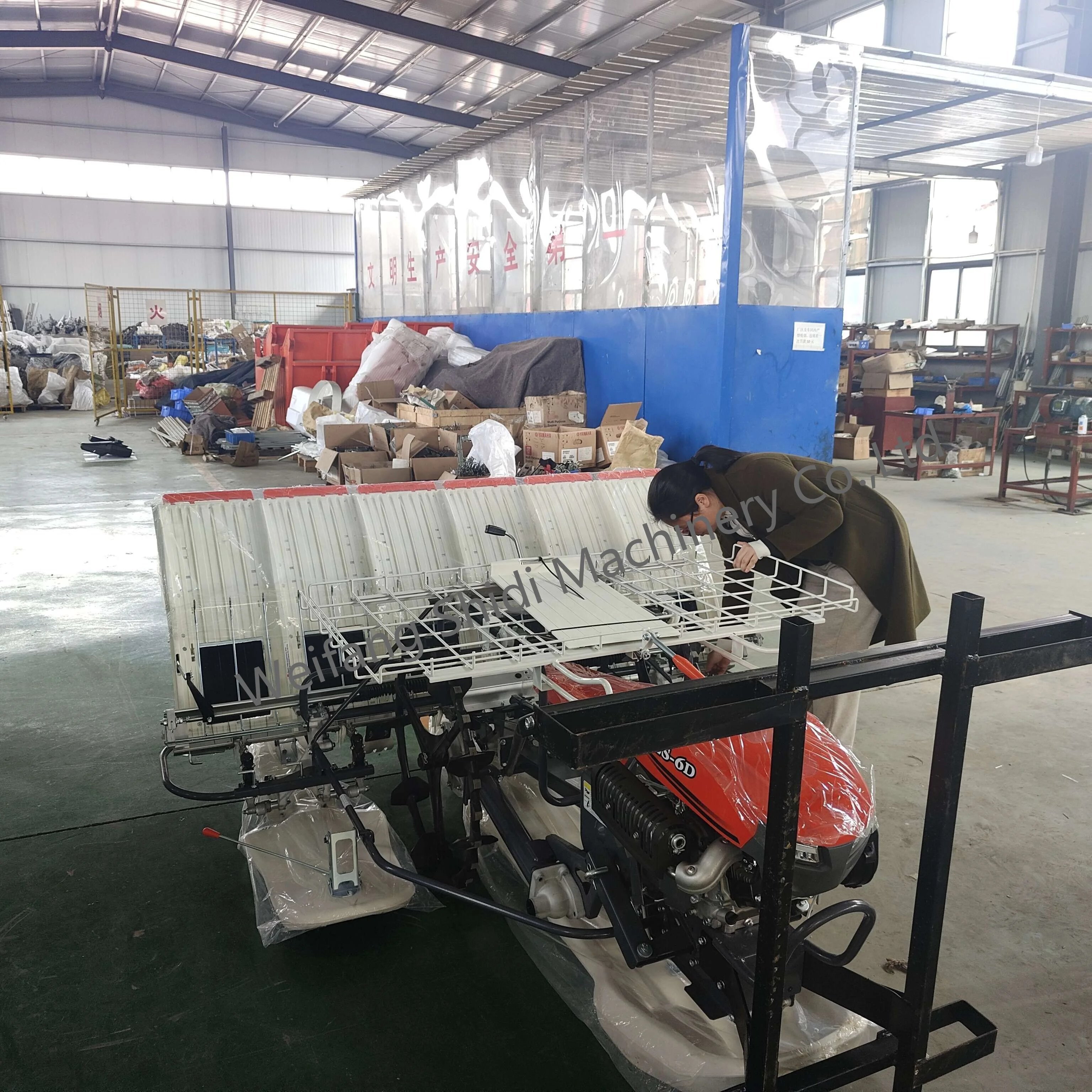 Shidi Brand Hand Push Paddy 6 row Small Power Rice Planting Seeder Seedling Planter Sowing Machine Paddy Rice Transplanter