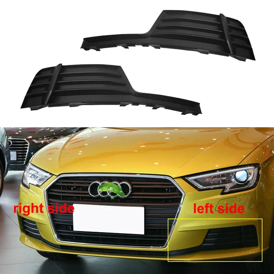 

For Audi A3 2017 2018 2019 2020 Hatchback Low Configuration Fog Light Frame Auto Front Bumper Lower Grille Fogs Lamp Cover