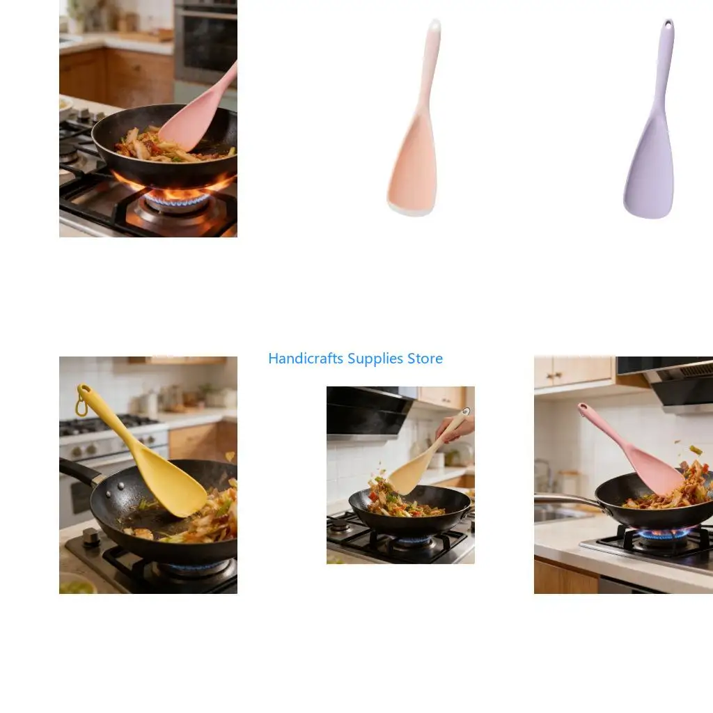 R1WA Soft Touch Silicone Duckbill Spatula for Nonstick Cookware Heat Resistant Stirring Spoon Multipurpose Kitchen Gadget