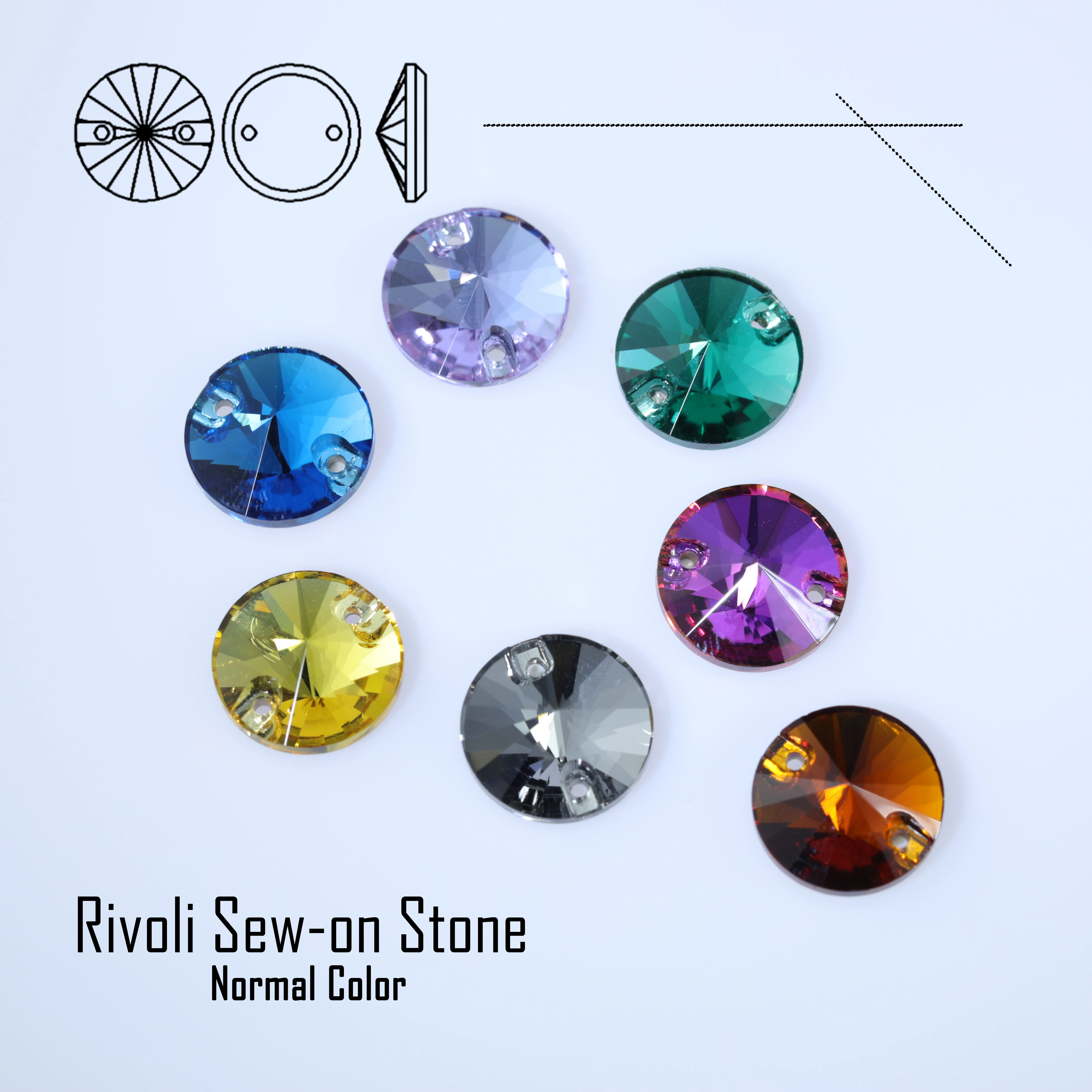 

Various colors of high-quality K9 glass rhinestones with flat back for sewing, suitable for DIY clothing and wedding dresses