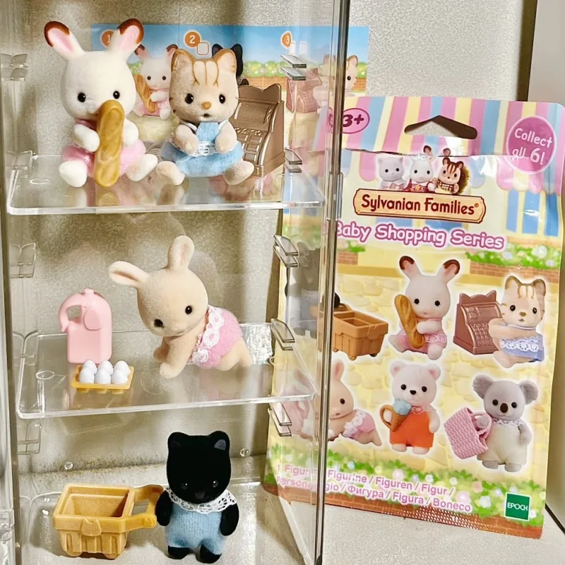 Hot Japan Sylvanian Families Kawaii Shopping Festival Forest Baby Doll Cute Figrues Room Ornaments Christmas Flocking Toy Gift