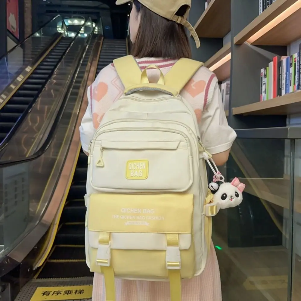 Borse da scuola per studenti di grande capacità Borsa a tracolla multitasche impermeabile per ragazze Borsa da esterno leggera e traspirante
