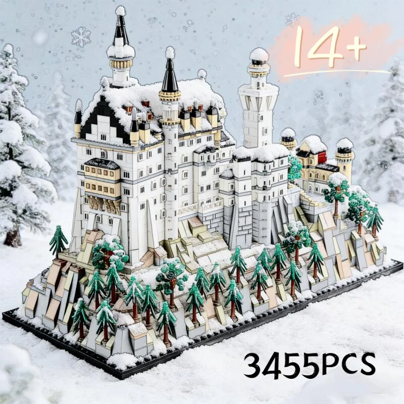 In Stock 3455PCS Landmark 21063 Building Blocks Sets Neuschwanstein Castle Architectural Model Suitable For Kids Christmas Gifts