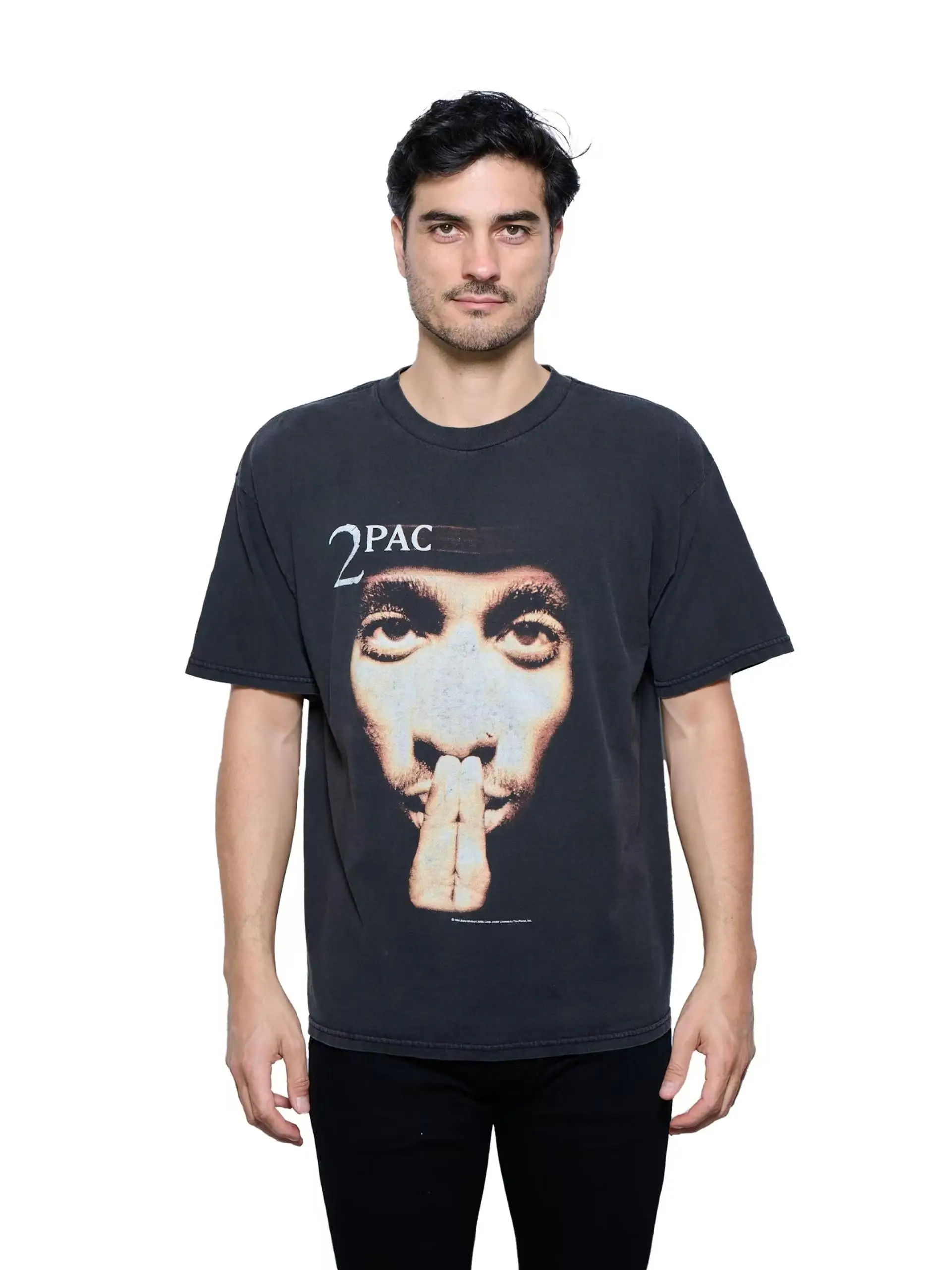 

Футболка Waed ort Sve Trendy 25SS «998 2pac Keep the Faith» Свободный крой круглый Ne Youthful Sle для мужчин Весенний сезон