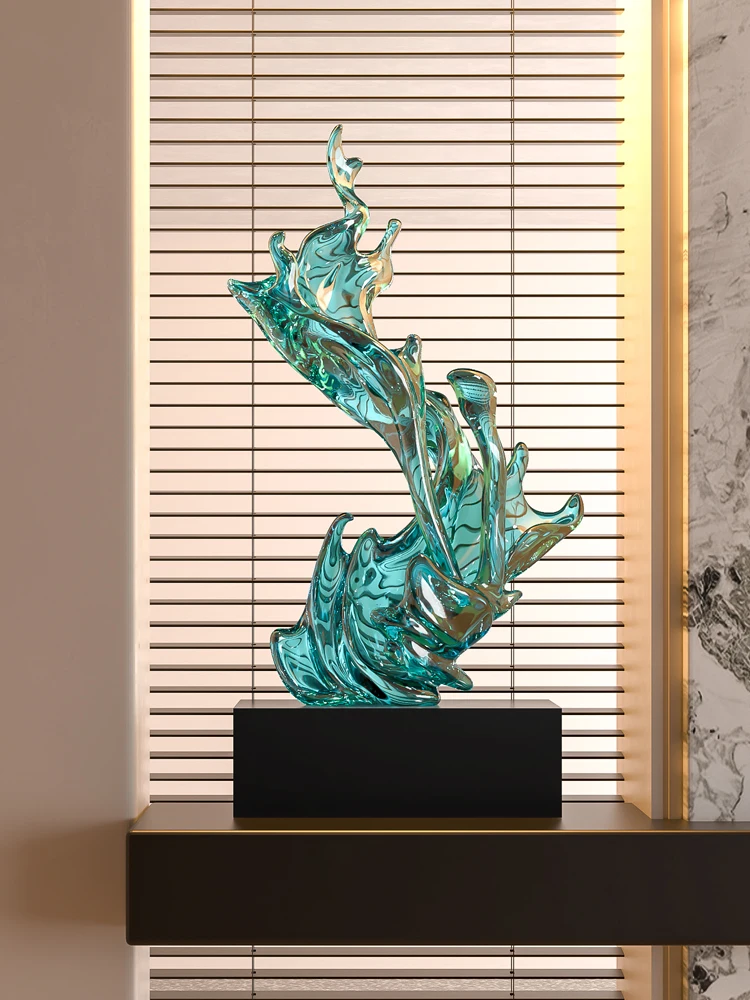 Home Decor Wave Statues Art Ornaments Living Room Large Recruiting Wealth Floor Decoration Housewarming Gifts Interior Figurines