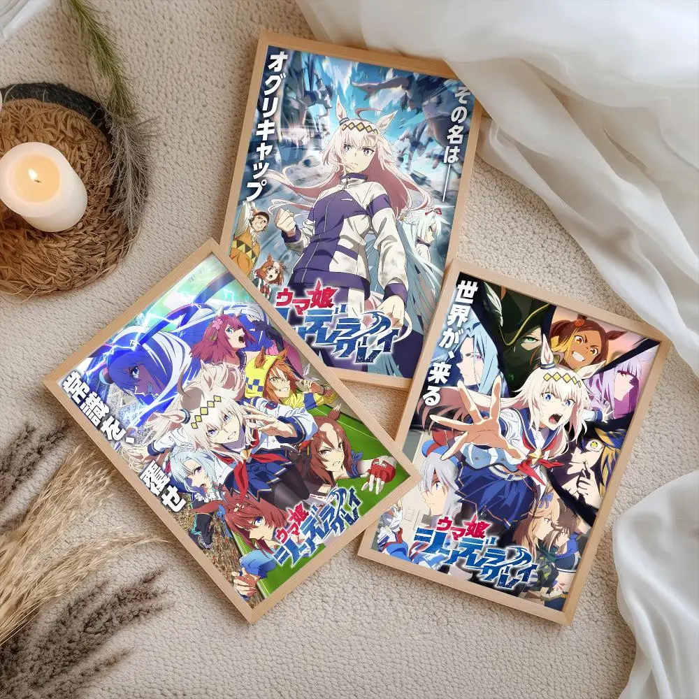 Pretty D-DerbyUma Musume Pretty Derby Poster Stickers Self-Adhesive Painting Mural Decor Wall Decals for Bedroom Room Home Gift