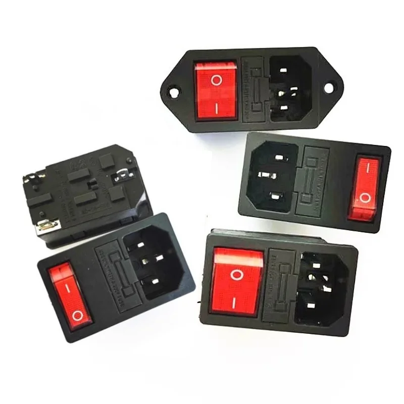 AC-01A/AC-01 All-in-One Solid Copper AC Power Socket with Illuminated Switch and Fuse Simple Wiring 3-in-1 Power Socket 3Pin