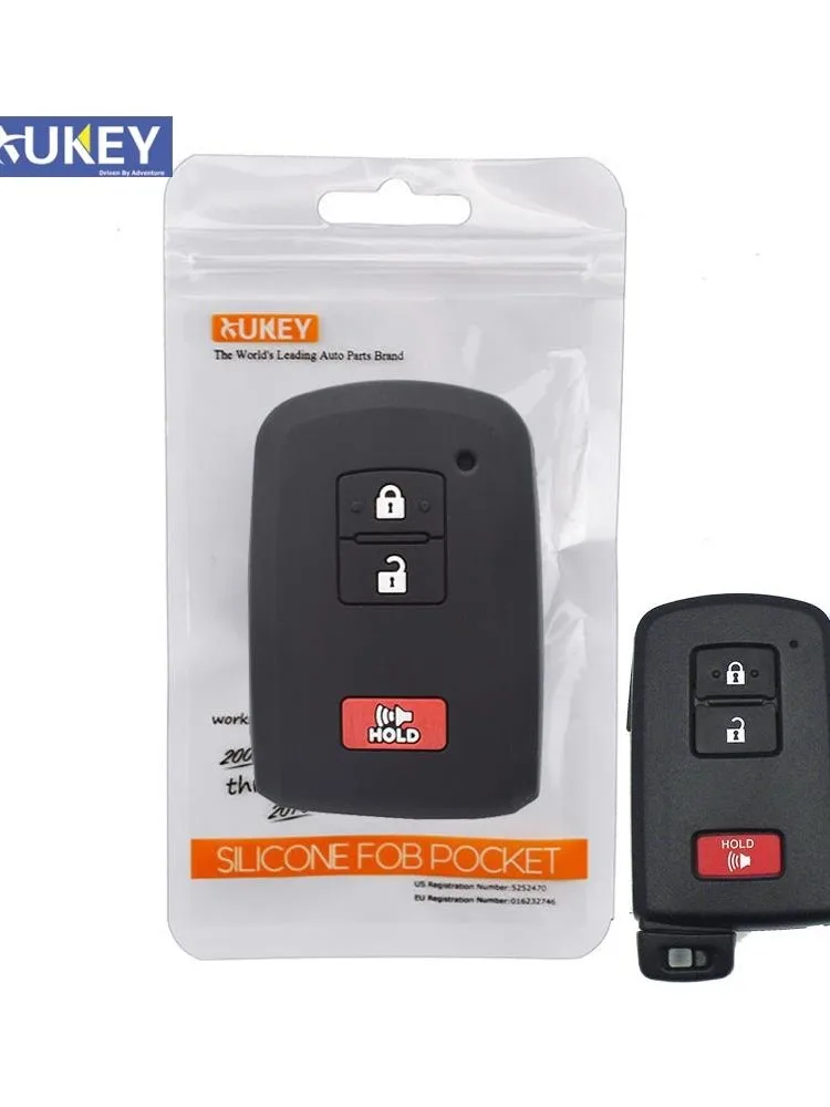 3-przyciskowy silikonowy pilot samochodowy z kluczykiem do Toyoty Land Cruiser Tacoma Highlander Prius 2013-2016 2017 — zdjęcie 2