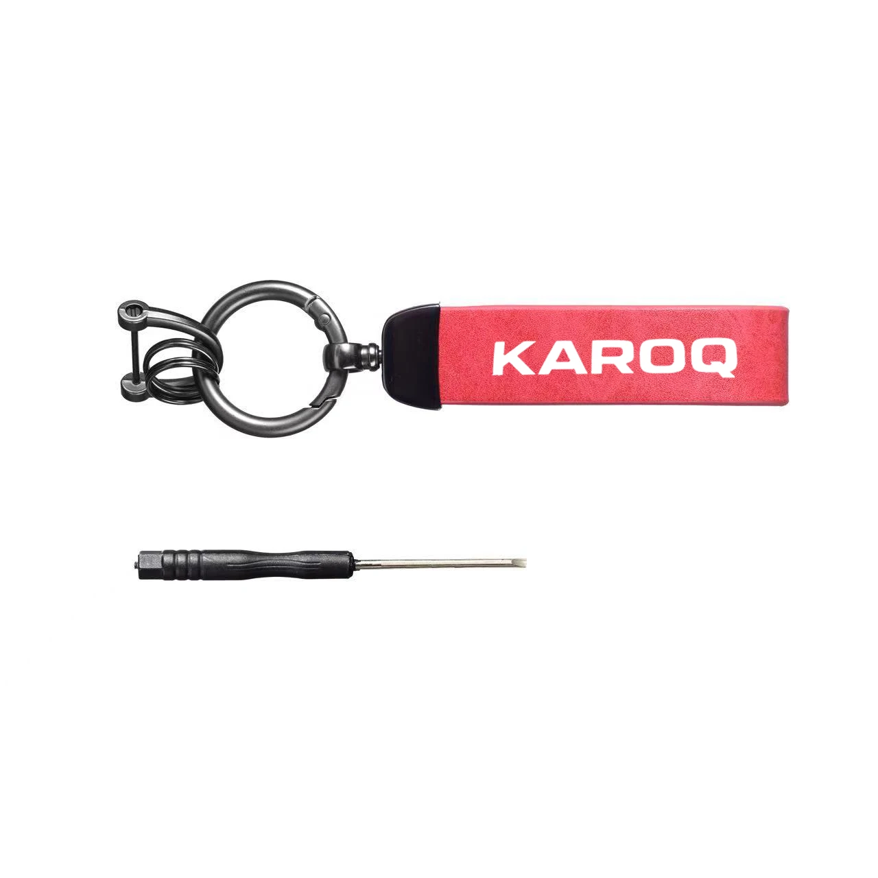 KAROQ  style motorcycle carbon fiber leather and luxury suede keychains, horseshoe buckles, and jewelry buckles