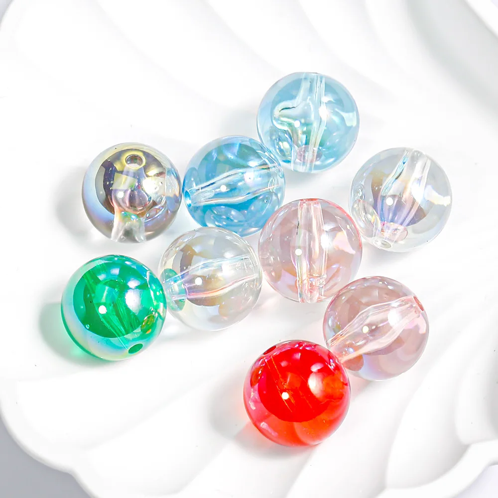 

DIY Jewelry Findings Ab Colors Transparent Style Round Acrylic Gumball Beads Fit Bracelet Necklace Earring Ornaments 16mm 60pcs