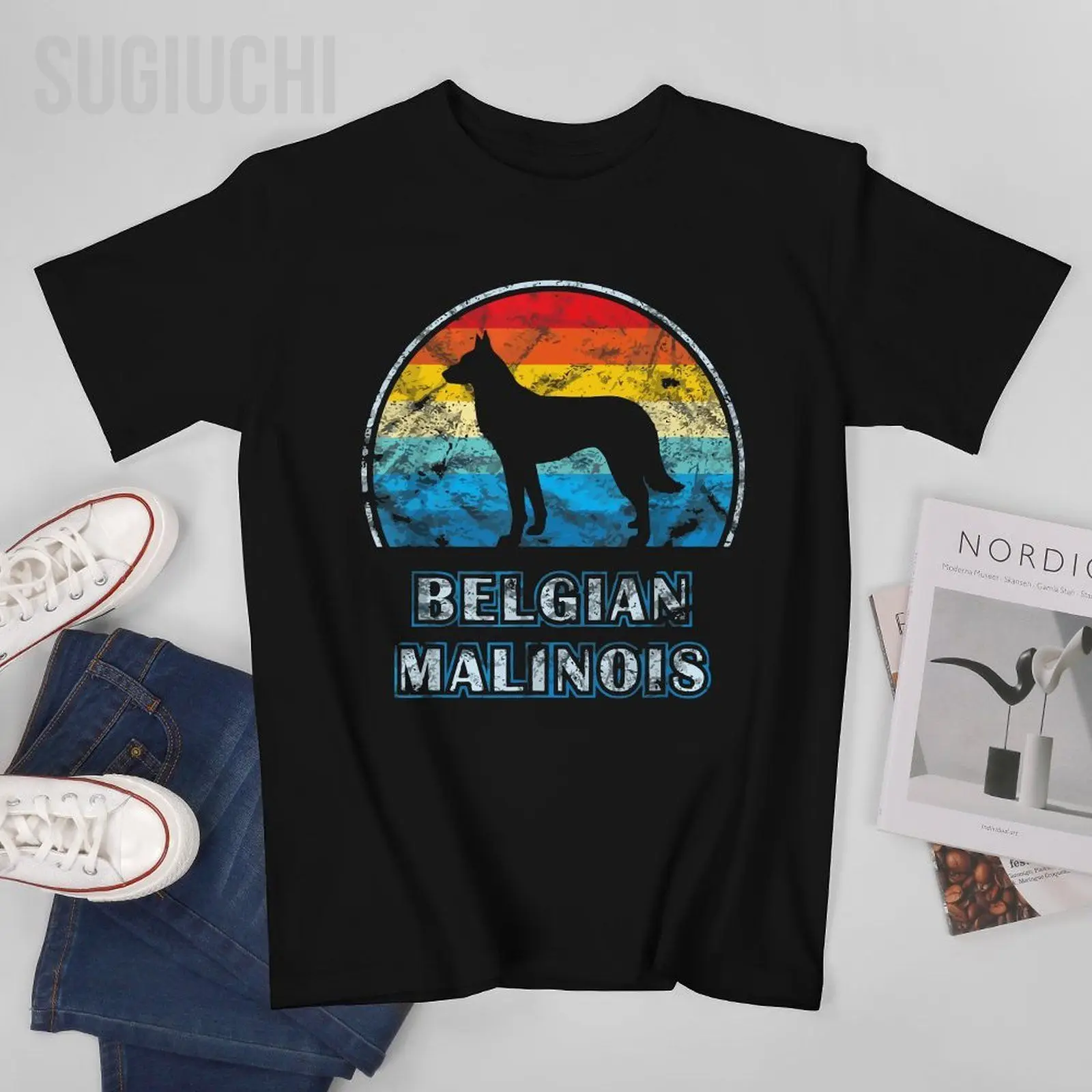 Unisex Men Belgian Malinois Dog Vintage Tshirt Tees T Shirts Women Boys 100% Cotton T-Shirt