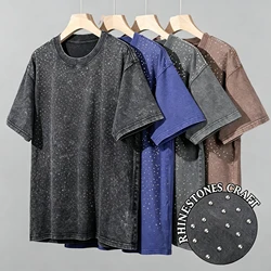 Men's Women Washed Vintage T-Shirts Street Hip Hop Retro Punk T Shirt Harajuku Casual Cotton Short Sleeve Couple TShirts Tees