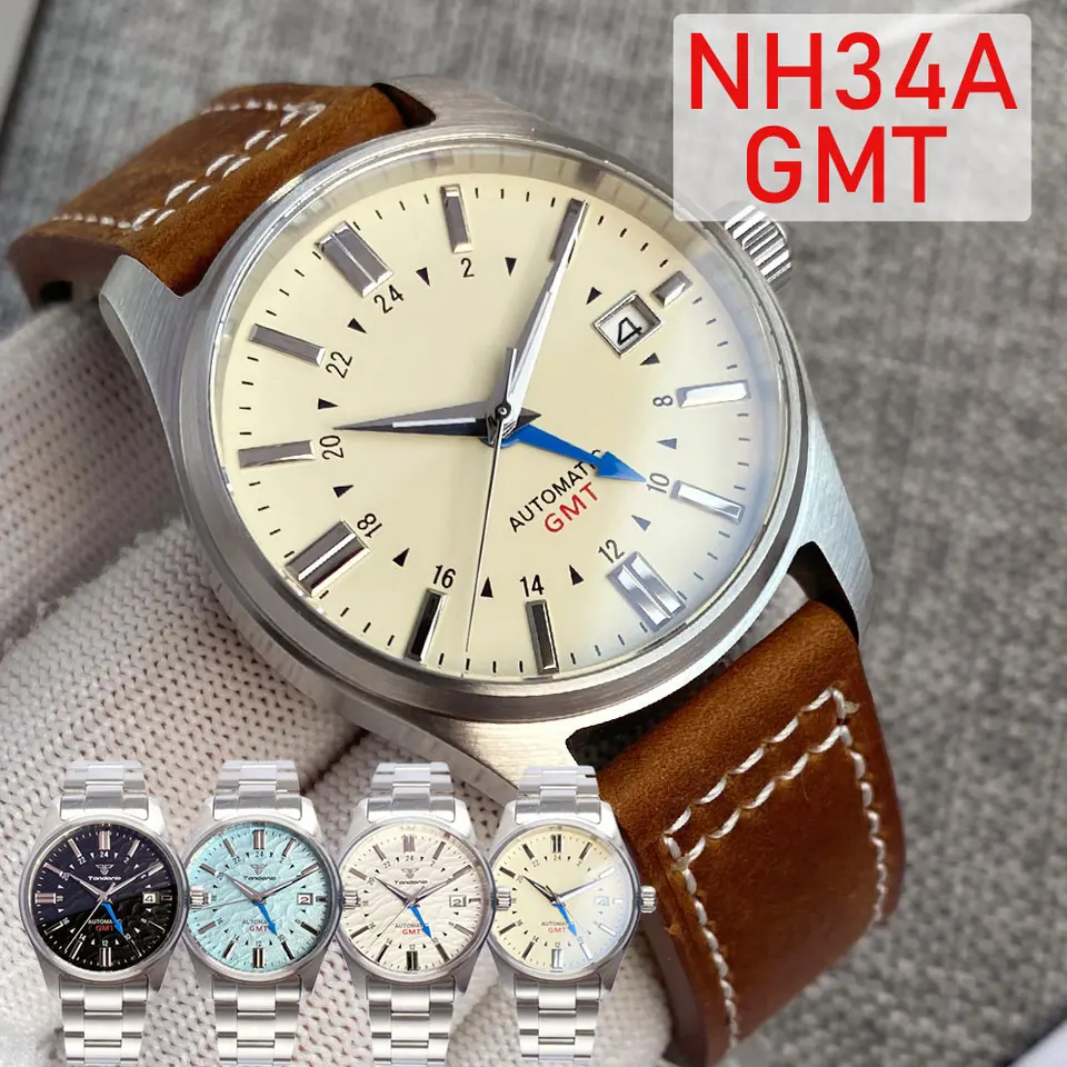 Tandorio GMT Automatic Mechanical Watch for Men NH34A Diving