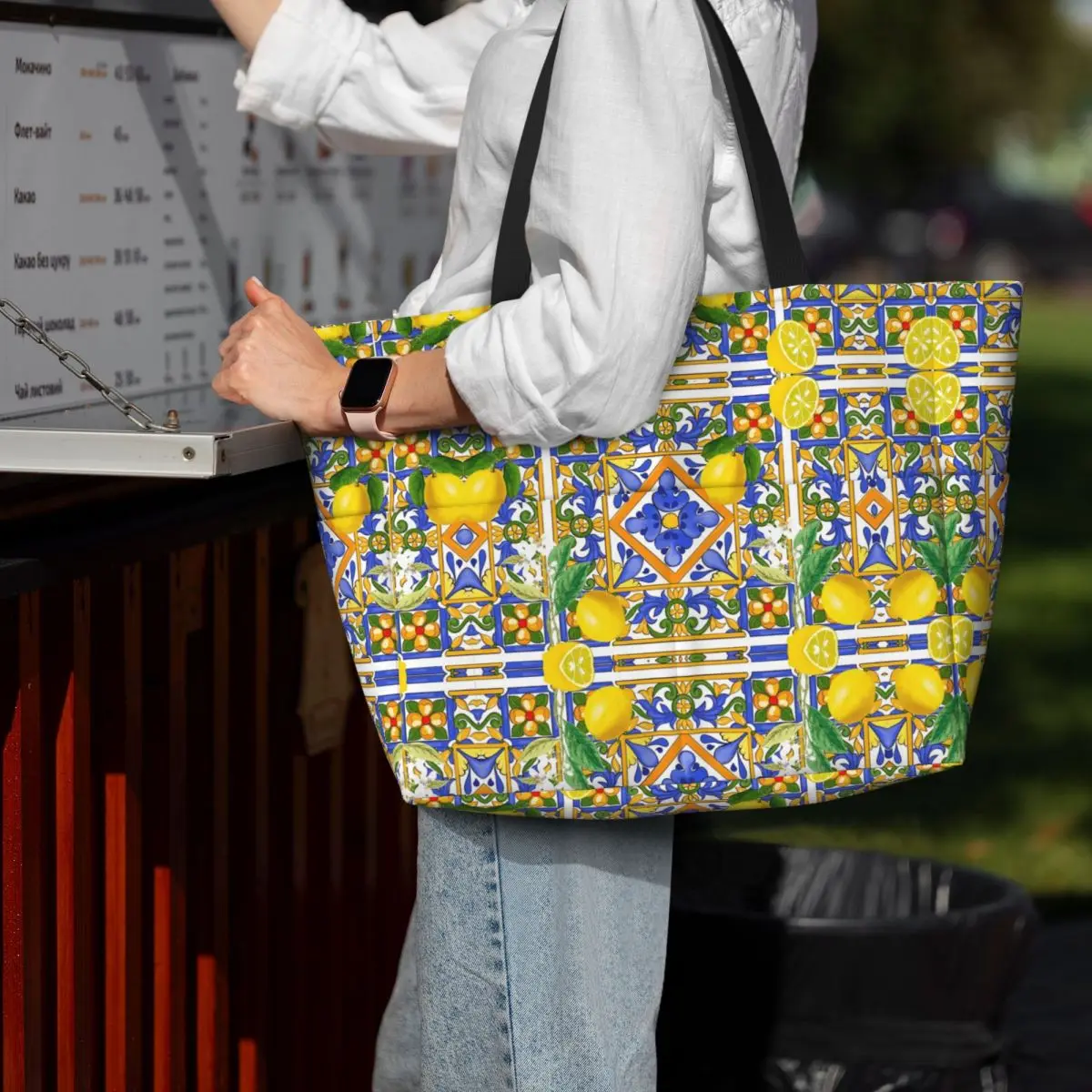 Летняя, китайская плитка, цитрусовые, диапазоны, пляжная большая сумка, спортивная спортивная сумка для занятий йогой, большая большая сумка, женская дорожная сумка, сумка для фитнеса