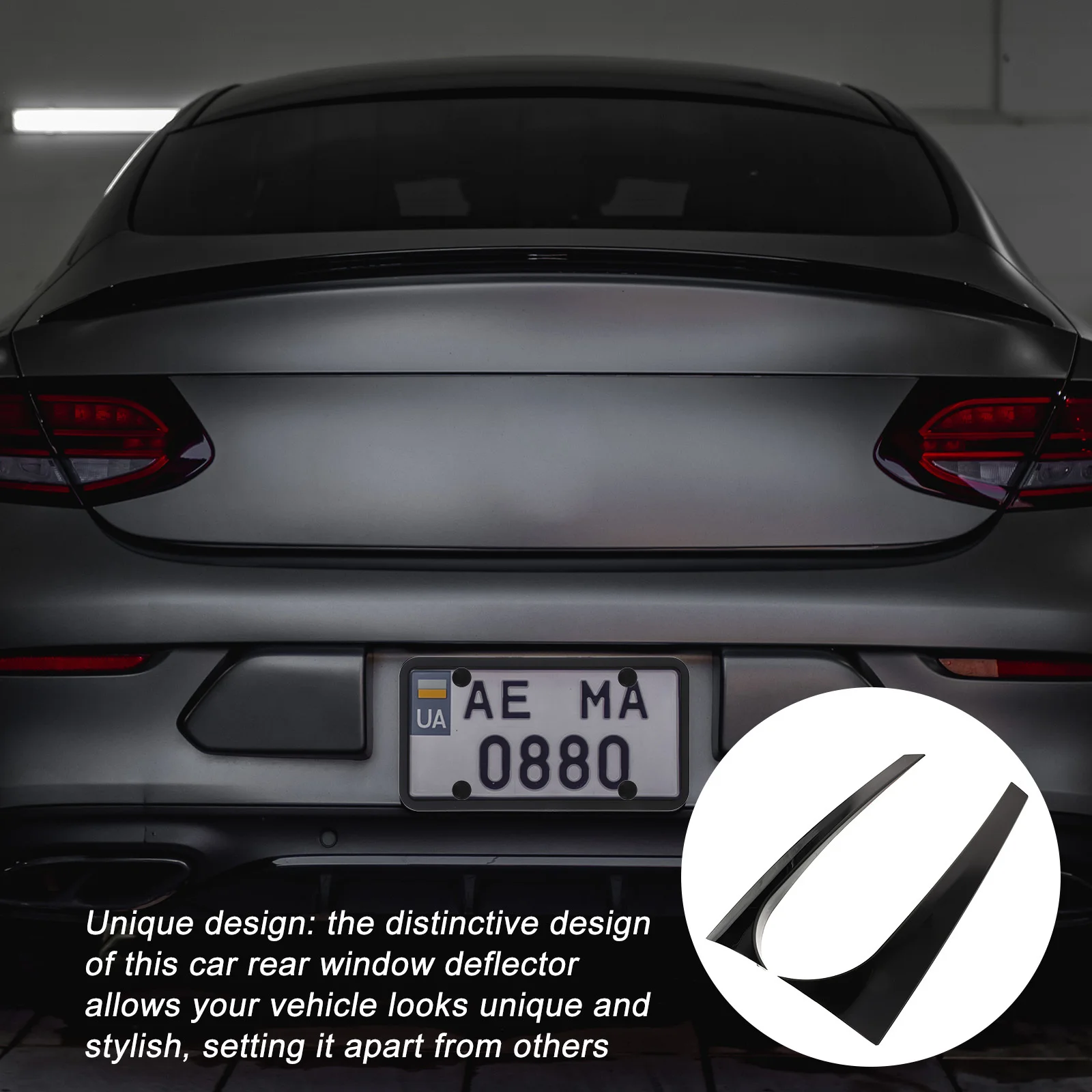 

1 Pair Car Rear Window Side Spoiler Wing Trim Glossy Durable Splashproof Automotive Modified Part Enhances Stability Easy