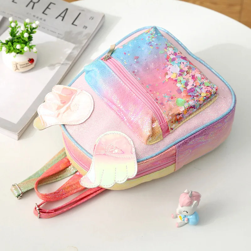 Ransel lucu untuk anak perempuan, tas ransel anak kartun Unicorn pelangi, tas sekolah untuk anak perempuan