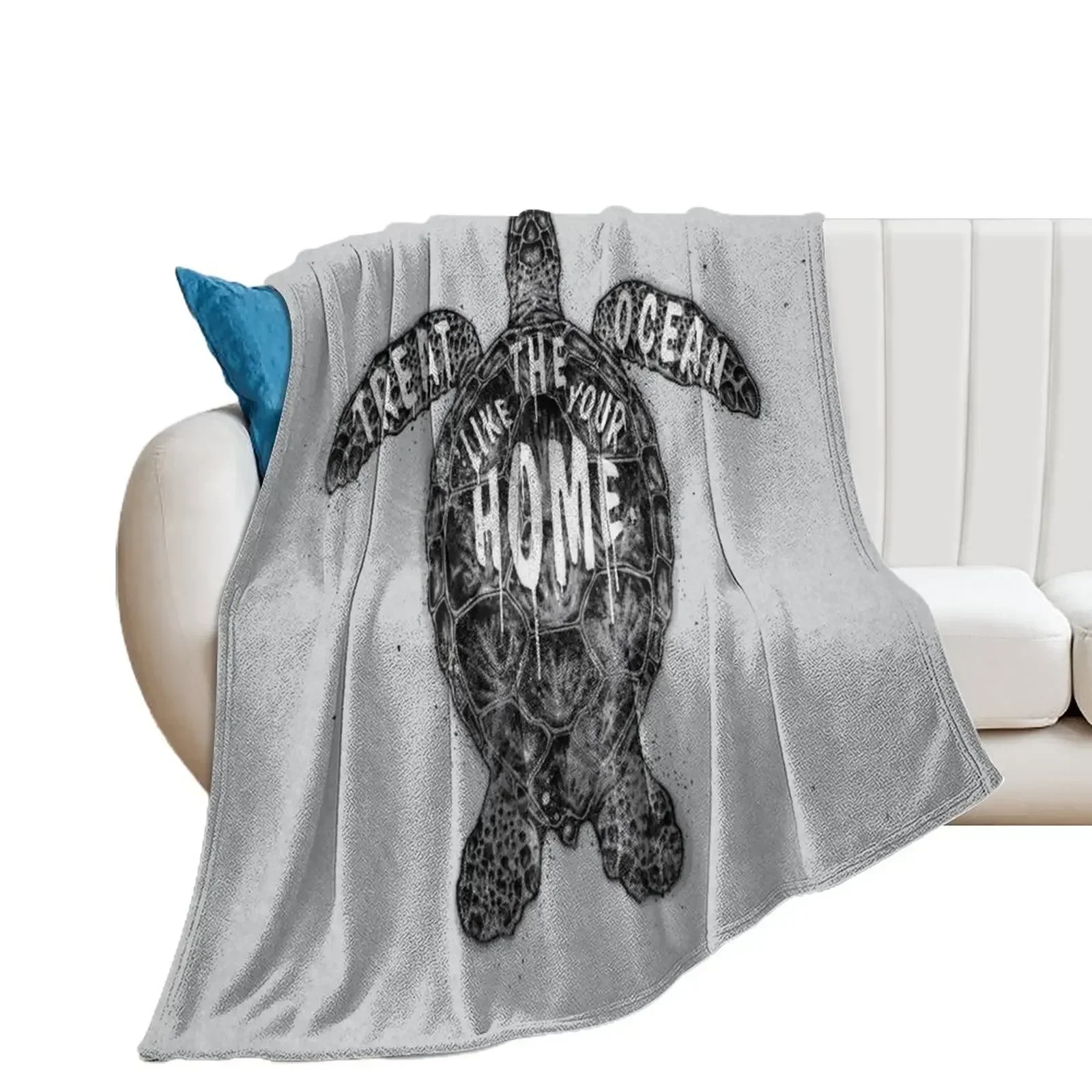 OCEAN OMEGA (MONOCHROME) Throw Blanket Polar Thermal Blankets