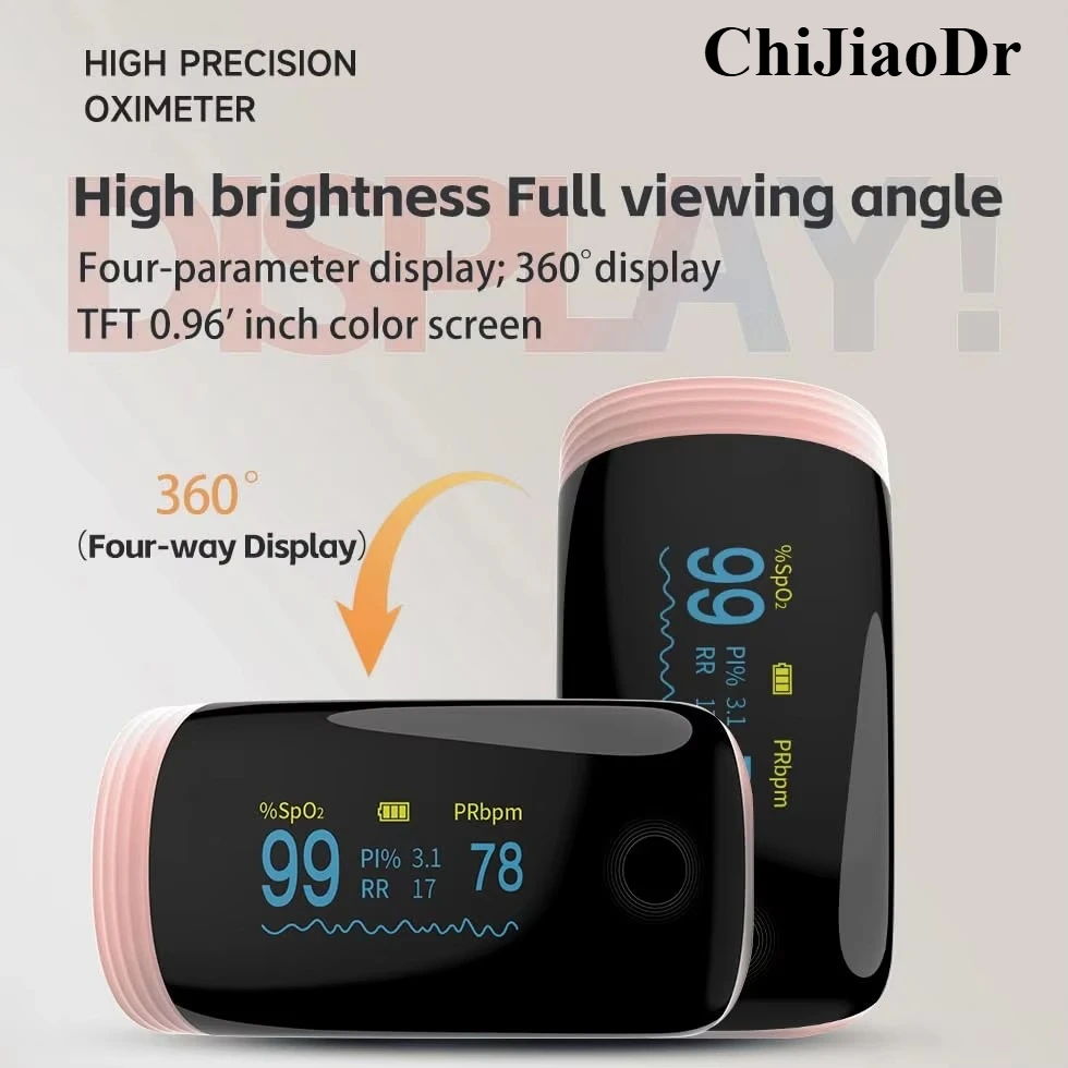 SpO2 RR Saturometro Blood Oxygen Saturation Medical Pulse Oximeter DeDedos Pediatric Rechargeable